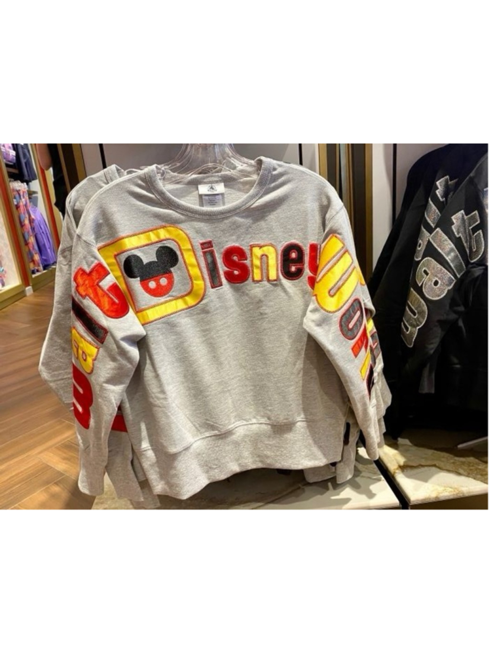 Walt Disney World Mickey Mouse Gray Embroidered Sweatshirt Spirit Jersey XS
